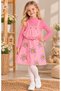 New Season Daisy Patterned Ruffled Double Set Salopet Dress & Ribbed Bodysuit Suitable for Kindergarten & Nursery