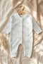 Blue Bow Patterned Fabric 100% Cotton Baby Boy Romper 3-6-9 Months - 2