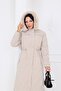 Women's Waist-Tie Nova Fabric Coat - 5