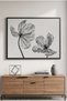 Minimalist Black and White Tulip Nature Wall Art | Portrait Framed Canvas Print | Luxury Modern Botanical Decor for Living Room