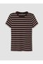 Alita City Brown Camisole Striped Tight & Slim Short Sleeve Women's T-Shirt - 5