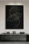 Minimalist Monochrome Floral Nature Wall Art | Portrait Framed Canvas Print with Silver Foil Embossed | Luxury Modern Botanical Decor for Living Room