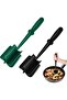 Heat Resistant Meat Chopper and Ground Beef Smasher with 5 Curved Blades,Non-Stick Meat Masher Kitchen Tool,Pack of 2,Black and Green