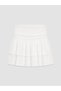 Alita City Farkıyla Xside White Plain Mini Women's Shorts Skirt - 5