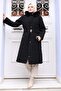 Fur Belted Nova Quilted Coat Black 2030