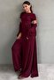 Burgundy 3-Piece Combed Cotton Casual Women's Set Mg2906 - 2