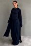 Navy Blue 3-Piece Combed Cotton Casual Women's Set Mg2906 - 4