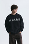 Miami Printed Crew Neck Sweatshirt