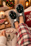 Women's New Year's Themed, Pine Tree Embroidered, Suede, Plush Lined House Slippers - 7