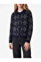 Baklava Patterned Buttoned Long Sleeve Polo Collar Knitwear Cardigan - 2