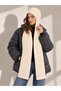 Women's soft textured knit scarf beanie | balaclava scarf beanie 72109 ecru - 2