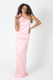 Shoulder Rose Satin Maxi Dress - 3