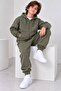 Boy's 3 Threaded Hooded Zipper & Jogger Tracksuit Set