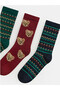 Green 3-Piece Patterned Boys' Socks - 7