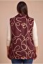 Patterned Large Size Cashmere Vest with Cotton Lining Inside, Burgundy - 7