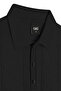 Men's Polo Collar Black Sweater with Stripe Pattern Knitwear Classic Pattern - 5407A - 4