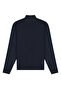 Men's Half Fisherman Navy Blue Sweater Cotton Knitwear Rice Patterned Steel Knit Classic Fit - 5410B - 2