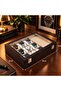 Watch and Prayer Beads Box with 9 Prayer Beads Compartments, Crocodile Brown - 4