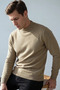 Men's Half Turtleneck Plain Knitwear Cotton Mink Sweater Steel Knit Classic Pattern - 5400B - 5