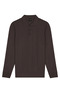 Men's Polo Collar Brown Sweater Vertical Striped Knitwear Classic Pattern - 5409A - 2