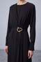 Buckle Belt Detailed Maxi Dress Black - 2