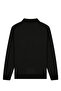 Men's Polo Collar Knitwear Cotton Black Sweater Bird Eye Pattern Steel Knit Classic Fit - 5404F - 6