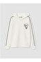 White Hello Kitty Printed Girls' Sıft Touch Zippered Sweatshirt - 6