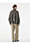 Zippered Stand Collar Long Sleeve Oversize Faux Leather Jacket with Pockets - 4