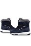 Velcro-Fastened Navy Blue Baby Boots - 7