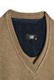 Men's V-Neck Mink Sweater Thessaloniki Knit Solid Color Classic Pattern - 5550D - 4