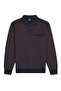 Men's Polo Collar Knitwear Cotton Navy Blue Sweater Bird Eye Pattern Steel Knit Classic Fit - 5404F - 2