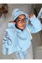 Unisex Women's Men's Martini Girl Printed Oversize 3 Thread Hooded Sweatshirt and Jogger Sweatpants