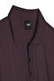 Men's Polo Collar Plum Sweater Vertical Striped Knitwear Classic Pattern - 5409A - 4