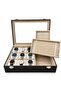 Watch and Prayer Beads Box with 9 Prayer Beads Compartments, Crocodile Brown