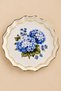 Gülistan Glass Printed Round Serving Tray with Hydrangea Pattern and Gold Edges Presentation Tray 38 cm - 6