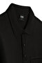 Men's Polo Collar Knitwear Cotton Black Sweater Bird Eye Pattern Steel Knit Classic Fit - 5404F - 4
