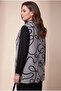 Patterned Large Size Cashmere Vest with Cotton Lining Inside, Gray - 3
