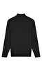 Men's Half Fisherman Black Sweater Cotton Knitwear Rice Patterned Steel Knit Classic Fit - 5410B - 6