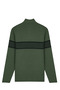 Men's Half Fisherman Knitwear Cotton Green Sweater Stripe Patterned Steel Knit Classic Fit - 5402B - 6