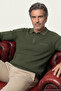 Men's Polo Collar Khaki Sweater Rice Patterned Cotton Knitwear Steel Knit Classic Pattern - 5410F - 3