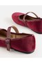 Senior Girls Burgundy Buckle Strap Ballerina - 4