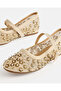 Women Beige Embroidered Ballerinas - 3