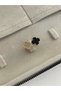 Special Series Clover Design Black Adjustable Gold Ring - 5