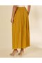 Women Mustard Pleated Flare Midi Skirt - 3