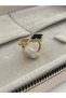 Special Series Clover Design Black Adjustable Gold Ring - 4