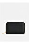Black Leather Look Knitted Patterned Women's Wallet
