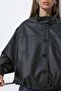 Faux Leather Bomber Jacket - 2