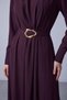 Buckle Belt Detailed Maxi Dress Burgundy - 2