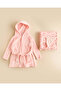 Pink Textured Blanket And Bathrobe 2 Piece Set - 7