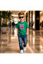 BreastCancer Awareness Kids T-Shirt For Boys–Green Cotton Tee With Pink Ribbon Support Squad Print - 3